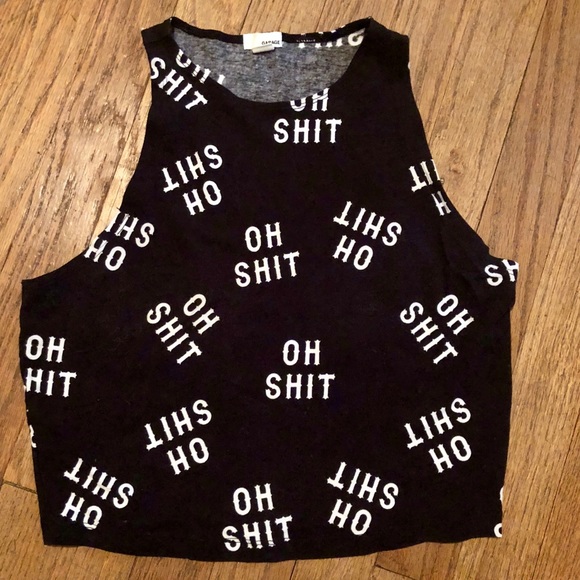 Garage Tops - “OH SHIT” High Neck Crop Top